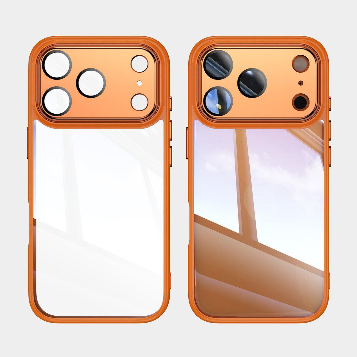 Compatible with iPhone 18 Pro Max Acrylic Dual-Layer TPU Armor Shockproof Phone Case - Orange
