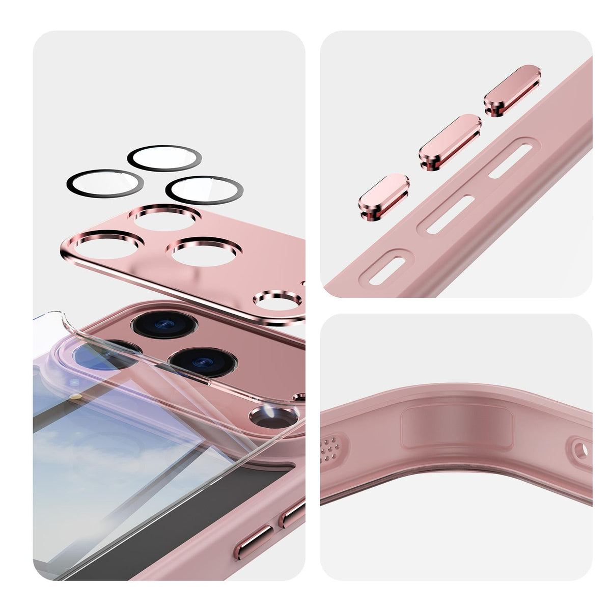 Compatible with iPhone 18 Pro Max Acrylic Dual-Layer TPU Armor Shockproof Phone Case - Pink