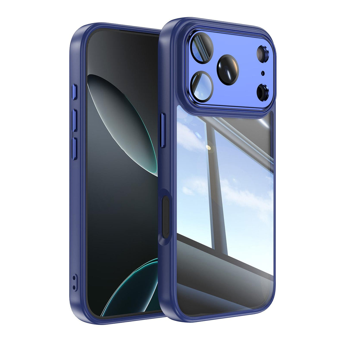 Compatible with iPhone 18 Pro Max Acrylic Dual-Layer TPU Armor Shockproof Phone Case - Blue