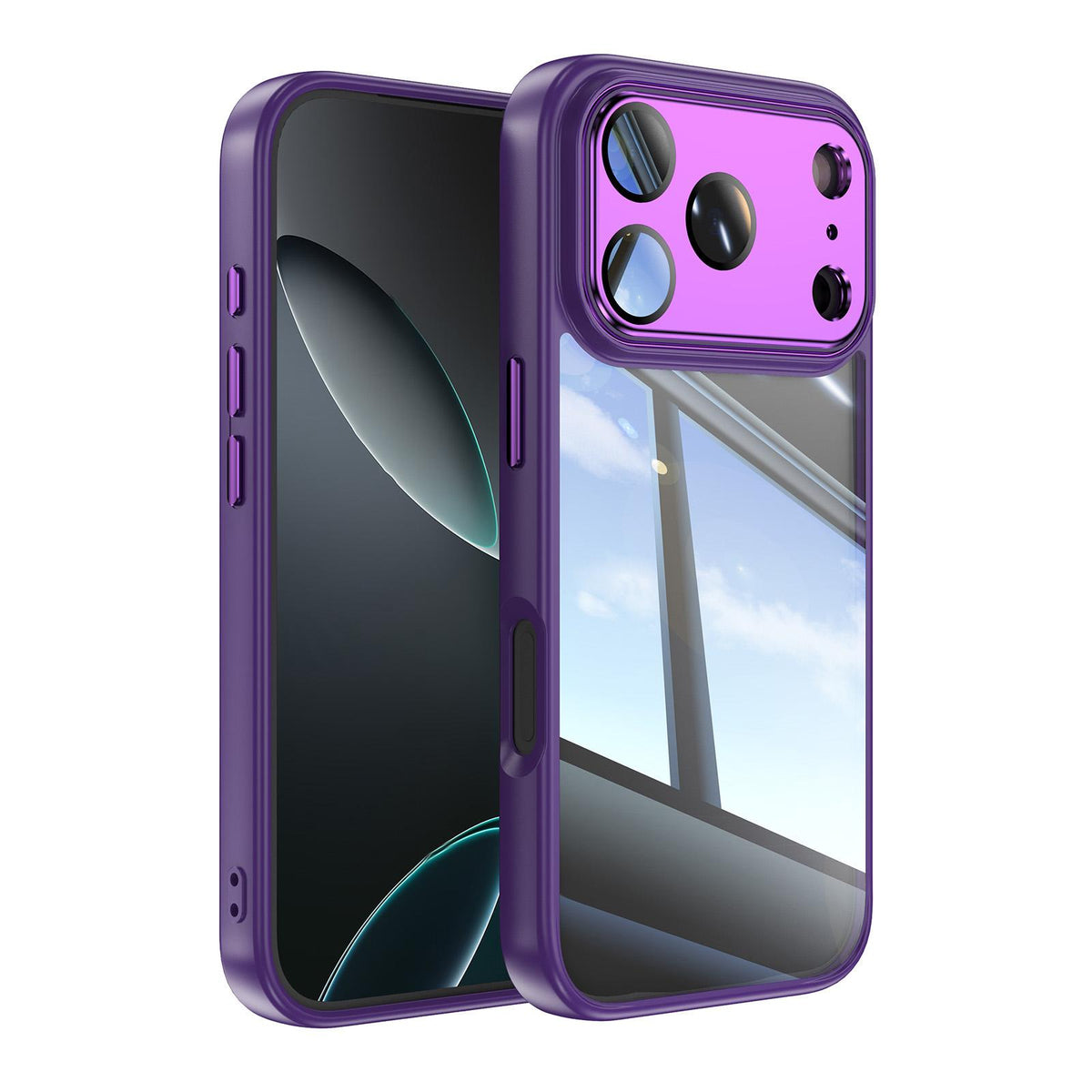 Compatible with iPhone 18 Pro Max Acrylic Dual-Layer TPU Armor Shockproof Phone Case - Purple