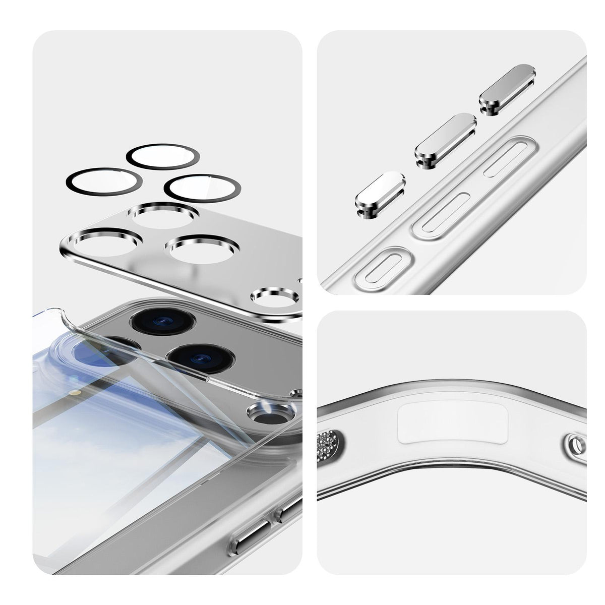 Compatible with iPhone 18 Pro Max Acrylic Dual-Layer TPU Armor Shockproof Phone Case - Transparent