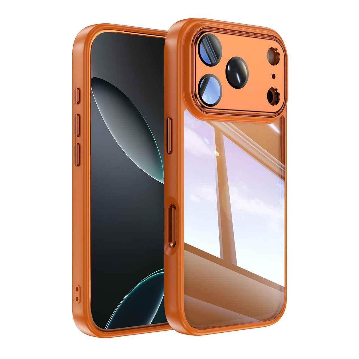 Compatible with iPhone 18 Pro Acrylic Dual-Layer TPU Armor Shockproof Phone Case - Orange