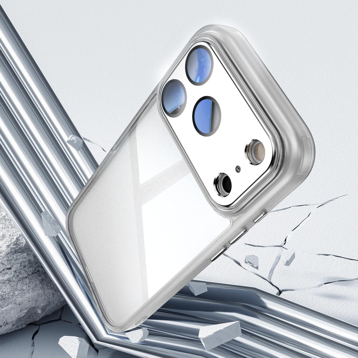Compatible with iPhone 18 Pro Acrylic Dual-Layer TPU Armor Shockproof Phone Case - Transparent
