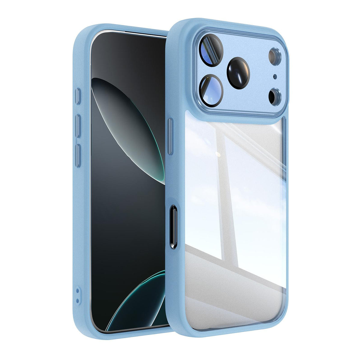 Compatible with iPhone 18 Pro Acrylic Dual-Layer TPU Armor Shockproof Phone Case - Sky Blue