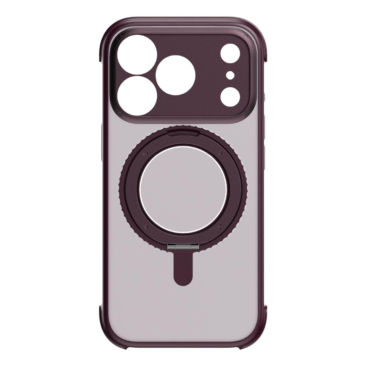 Compatible with iPhone 18 Pro MOMAX SOMA Hoop Series Magnetic 360 Rotating Invisible Stand Phone Case - Cherry Red