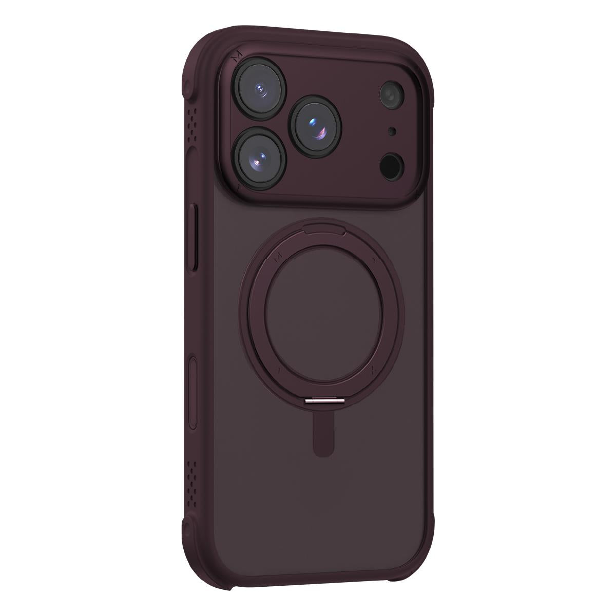 Compatible with iPhone 18 Pro Max MOMAX SOMA Hoop Series Magnetic 360 Rotating Invisible Stand Phone Case - Cherry Red