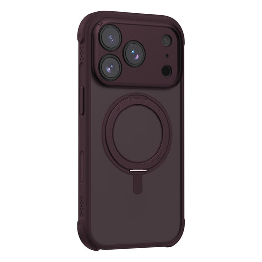 Compatible with iPhone 18 Pro Max MOMAX SOMA Hoop Series Magnetic 360 Rotating Invisible Stand Phone Case - Cherry Red