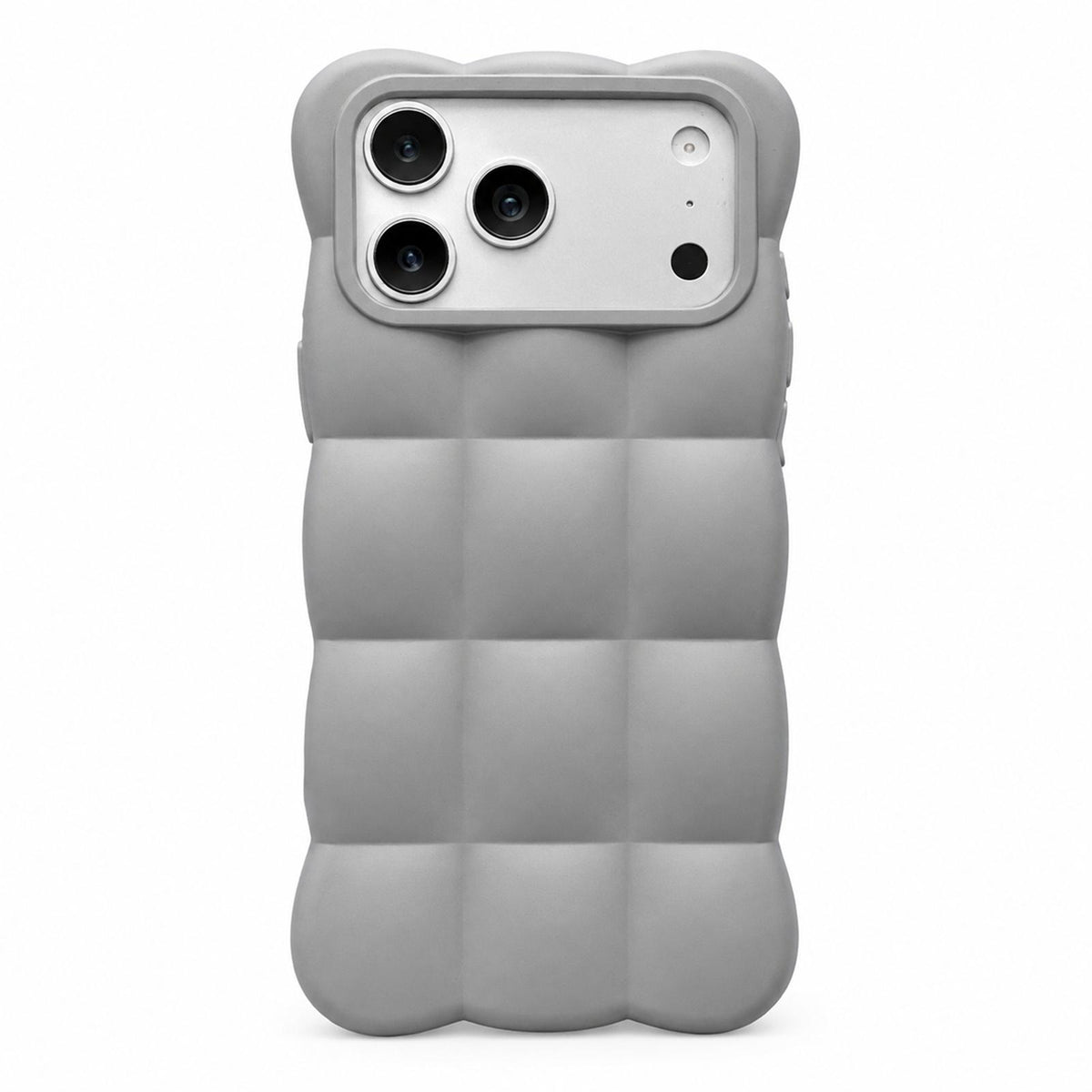 Compatible with iPhone 18 Pro Solid Color Cloud Square TPU Phone Case - Grey
