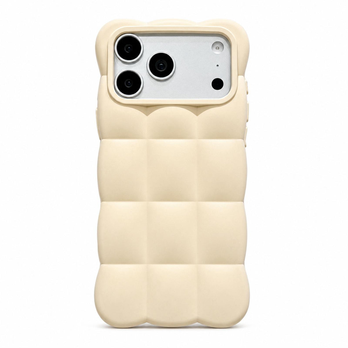 Compatible with iPhone 18 Pro Solid Color Cloud Square TPU Phone Case - Beige Yellow