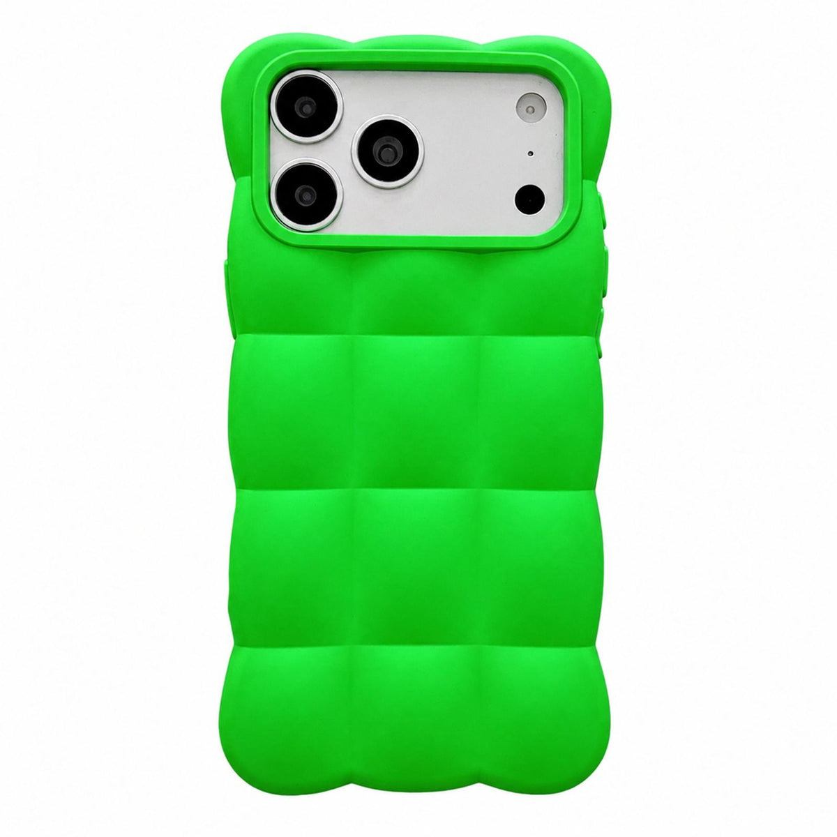 Compatible with iPhone 18 Pro Max Solid Color Cloud Square TPU Phone Case - Bright Green