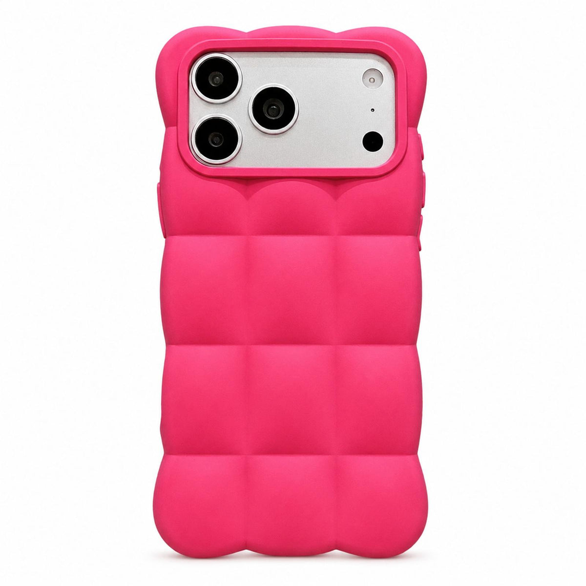 Compatible with iPhone 18 Pro Max Solid Color Cloud Square TPU Phone Case - Rose Red