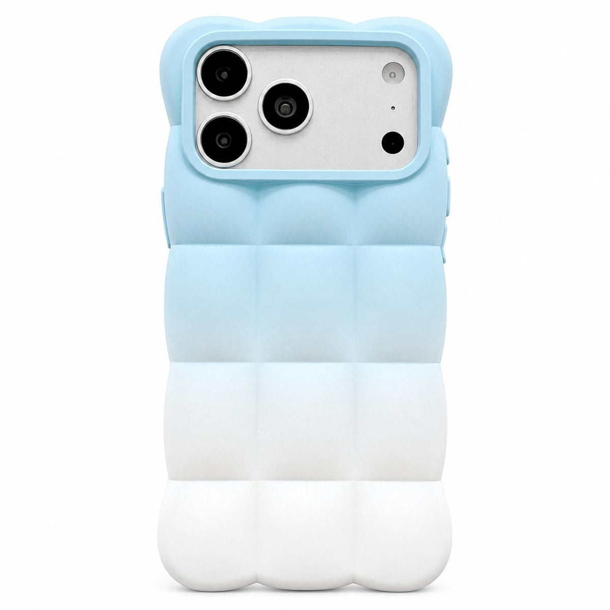 Compatible with iPhone 18 Pro Max Gradient Cloud Square TPU Phone Case - Blue White