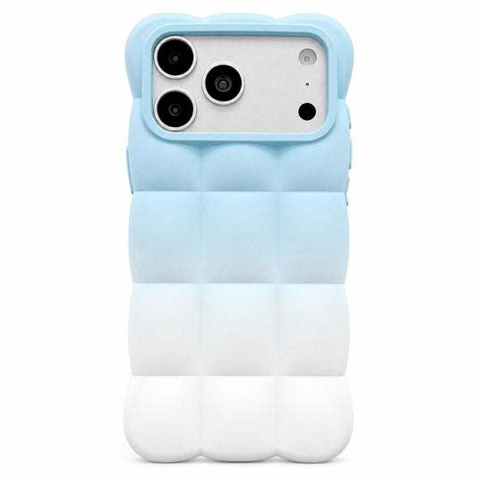 Compatible with iPhone 18 Pro Max Gradient Cloud Square TPU Phone Case - Blue White