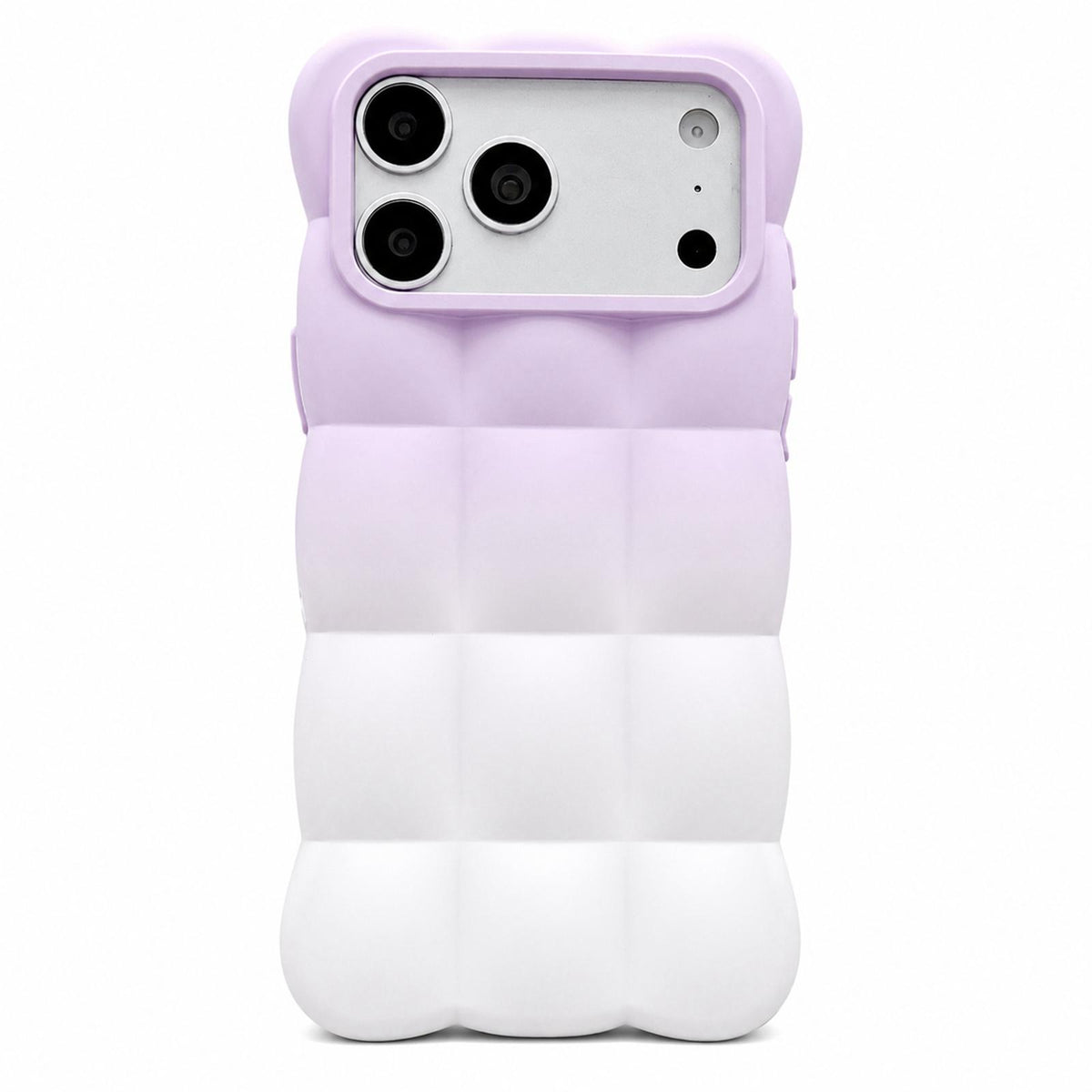 Compatible with iPhone 18 Pro Max Gradient Cloud Square TPU Phone Case - Purple White