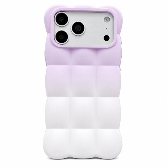 Compatible with iPhone 18 Pro Max Gradient Cloud Square TPU Phone Case - Purple White