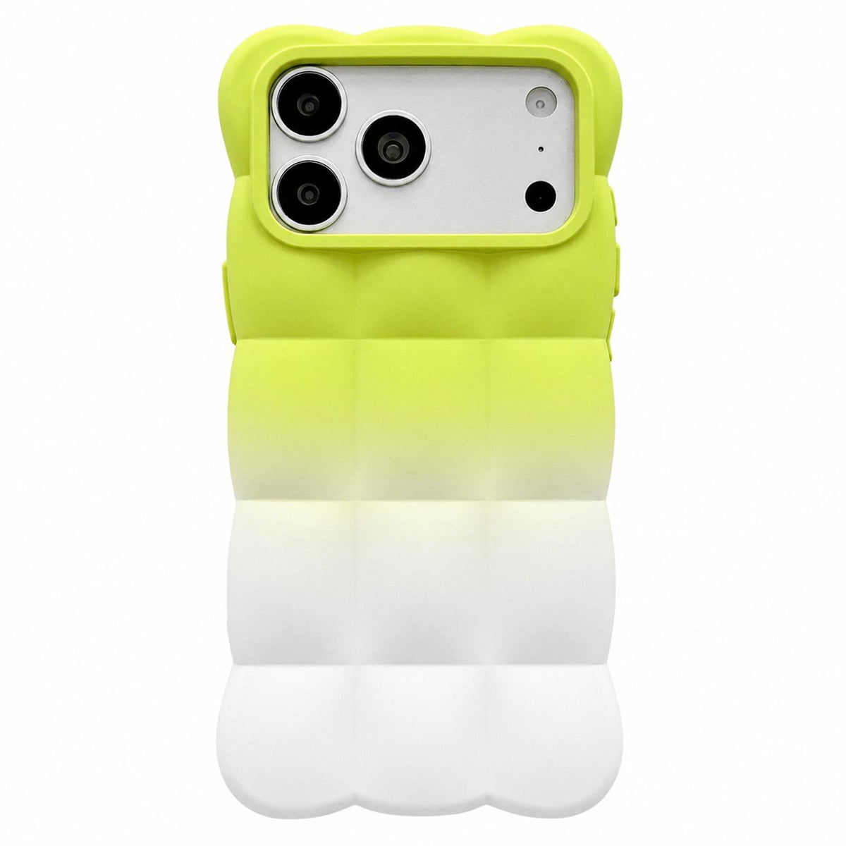 Compatible with iPhone 18 Pro Max Gradient Cloud Square TPU Phone Case - Green White