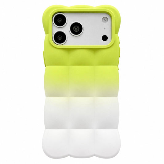 Compatible with iPhone 18 Pro Max Gradient Cloud Square TPU Phone Case - Green White