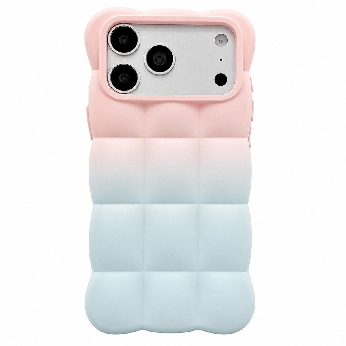 Compatible with iPhone 18 Pro Max Gradient Cloud Square TPU Phone Case - Pink Blue