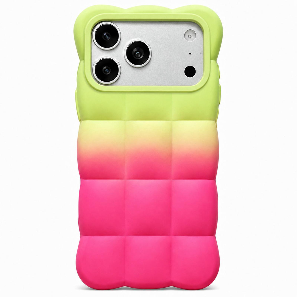 Compatible with iPhone 18 Pro Max Gradient Cloud Square TPU Phone Case - Green Rose Red