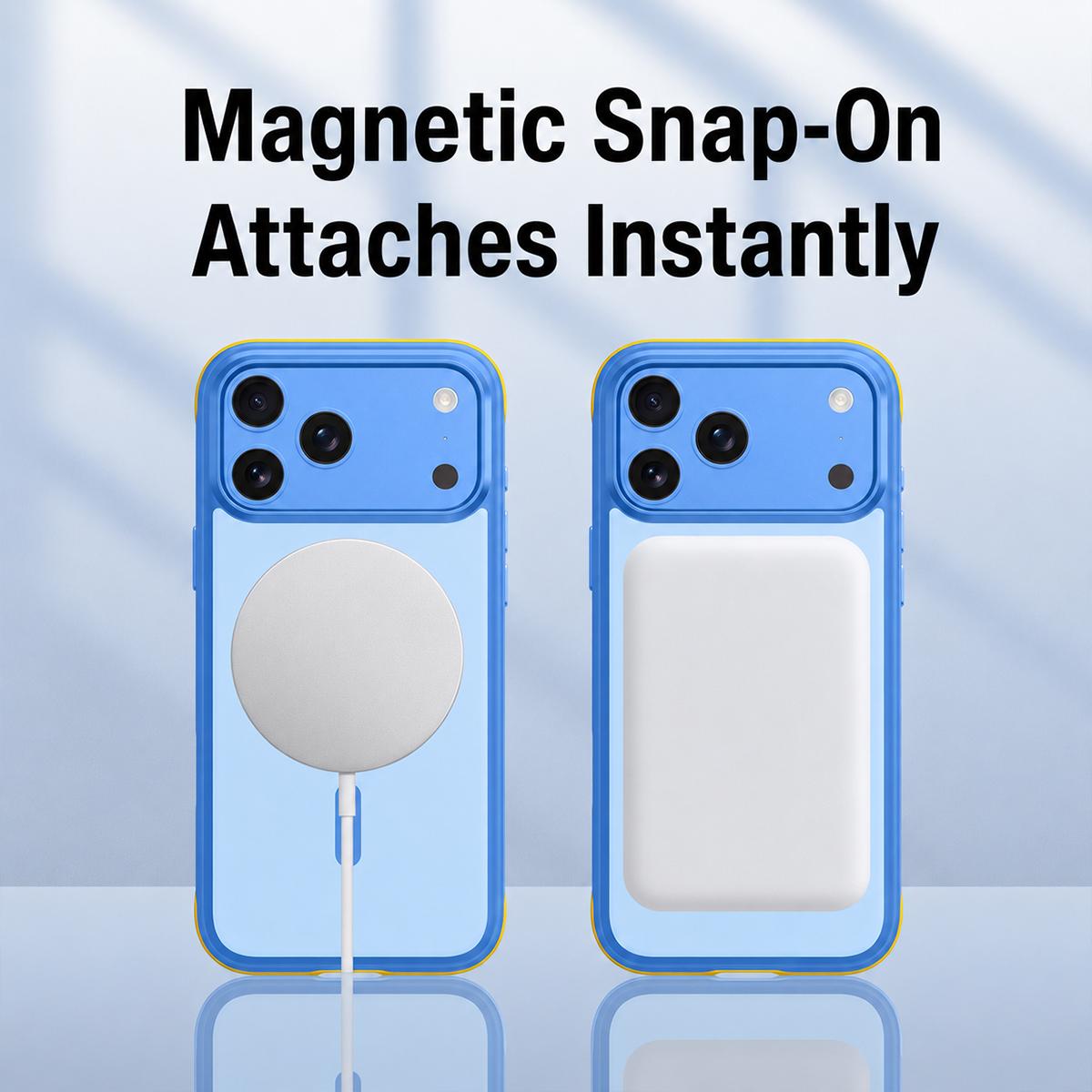 Compatible with iPhone 18 Pro Max Magnetic Shockproof Protective Phone Case - Blue