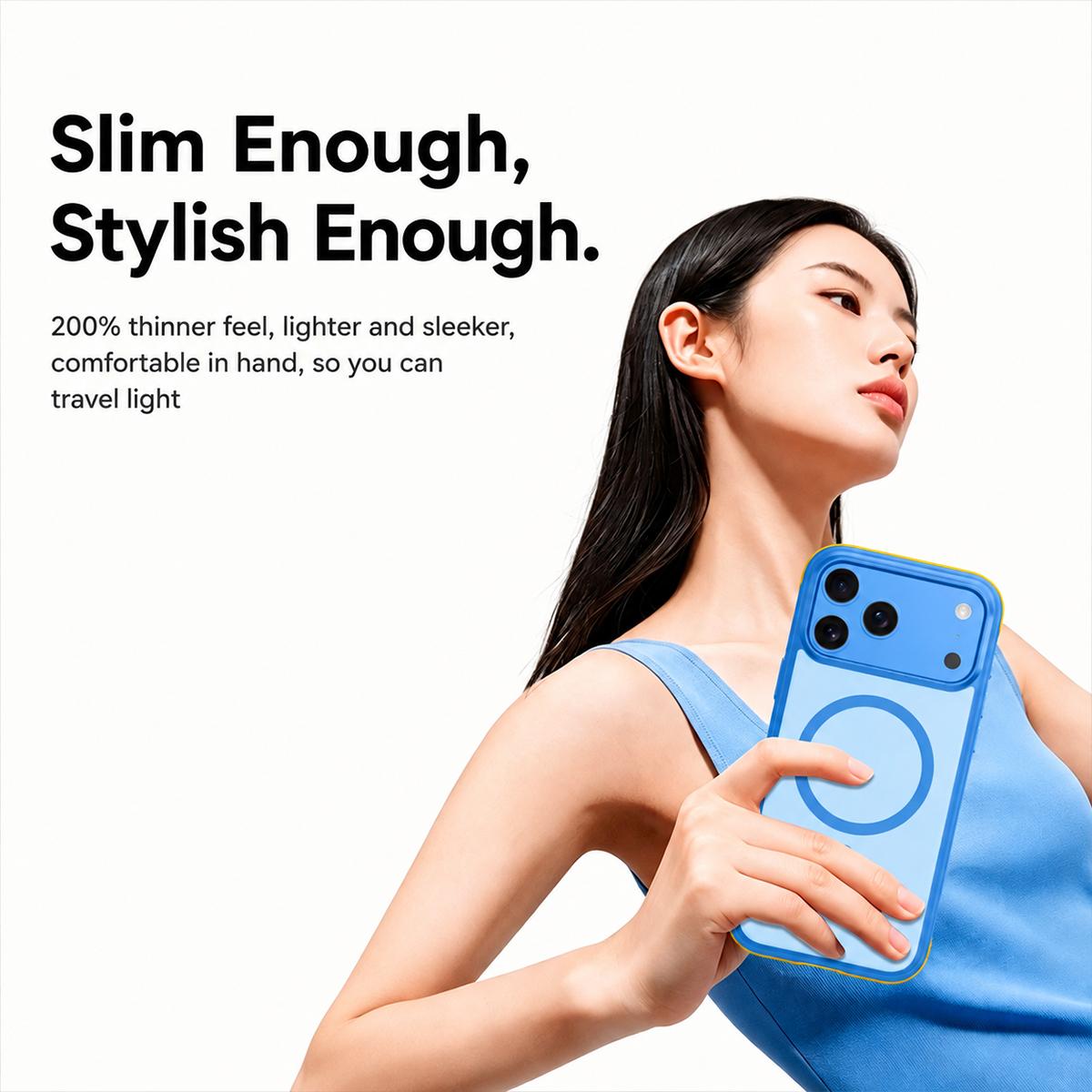 Compatible with iPhone 18 Pro Max Magnetic Shockproof Protective Phone Case - Blue