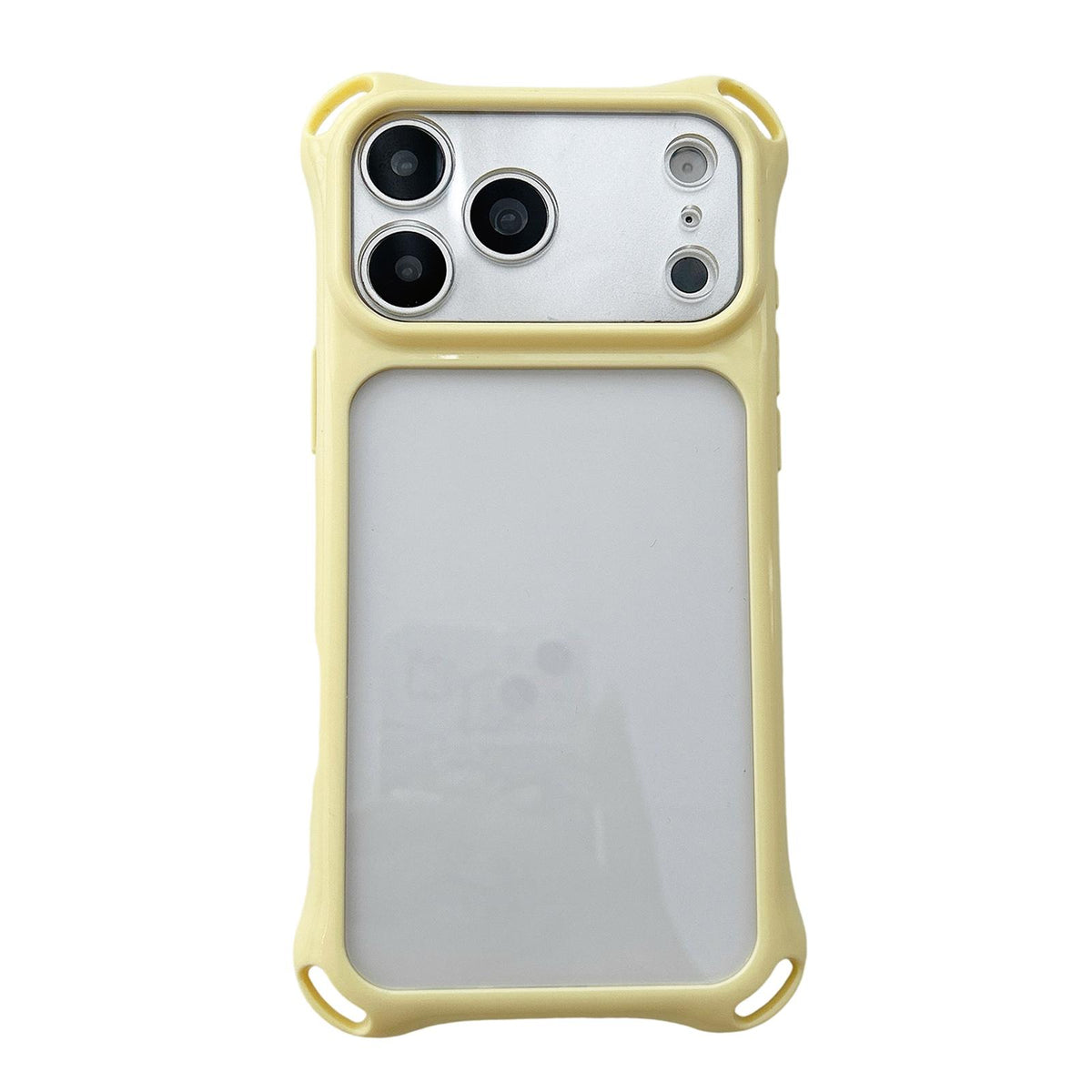Compatible with iPhone 18 Pro Four-corners Lanyard Holes Acrylic Dual-Layer TPU Phone Case - Yellow