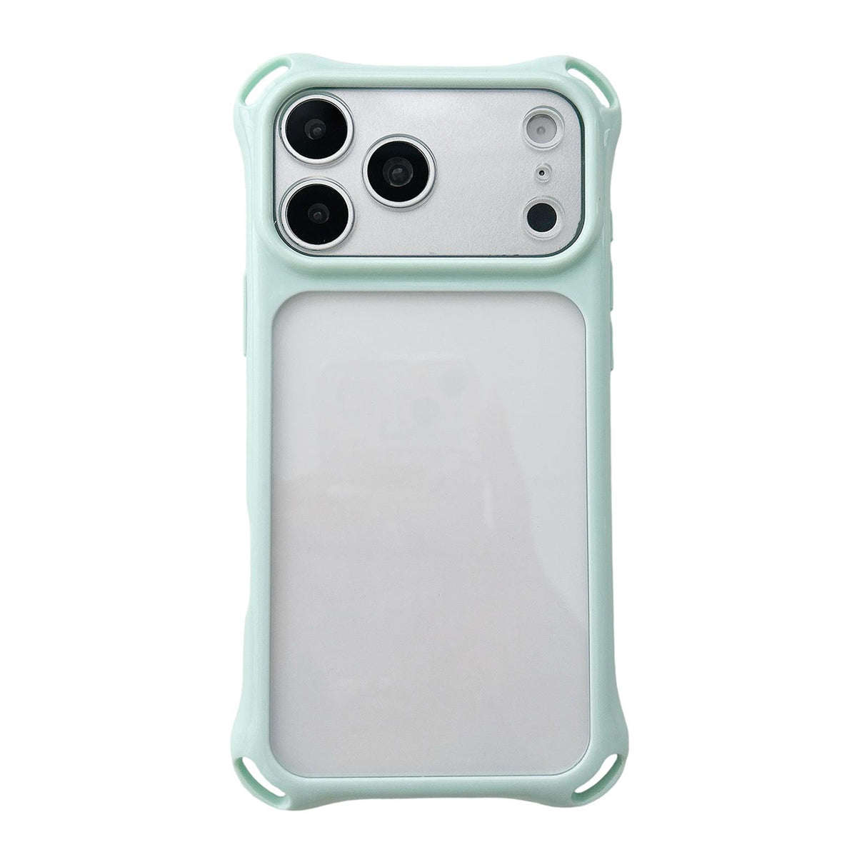 Compatible with iPhone 18 Pro Four-corners Lanyard Holes Acrylic Dual-Layer TPU Phone Case - Light Green