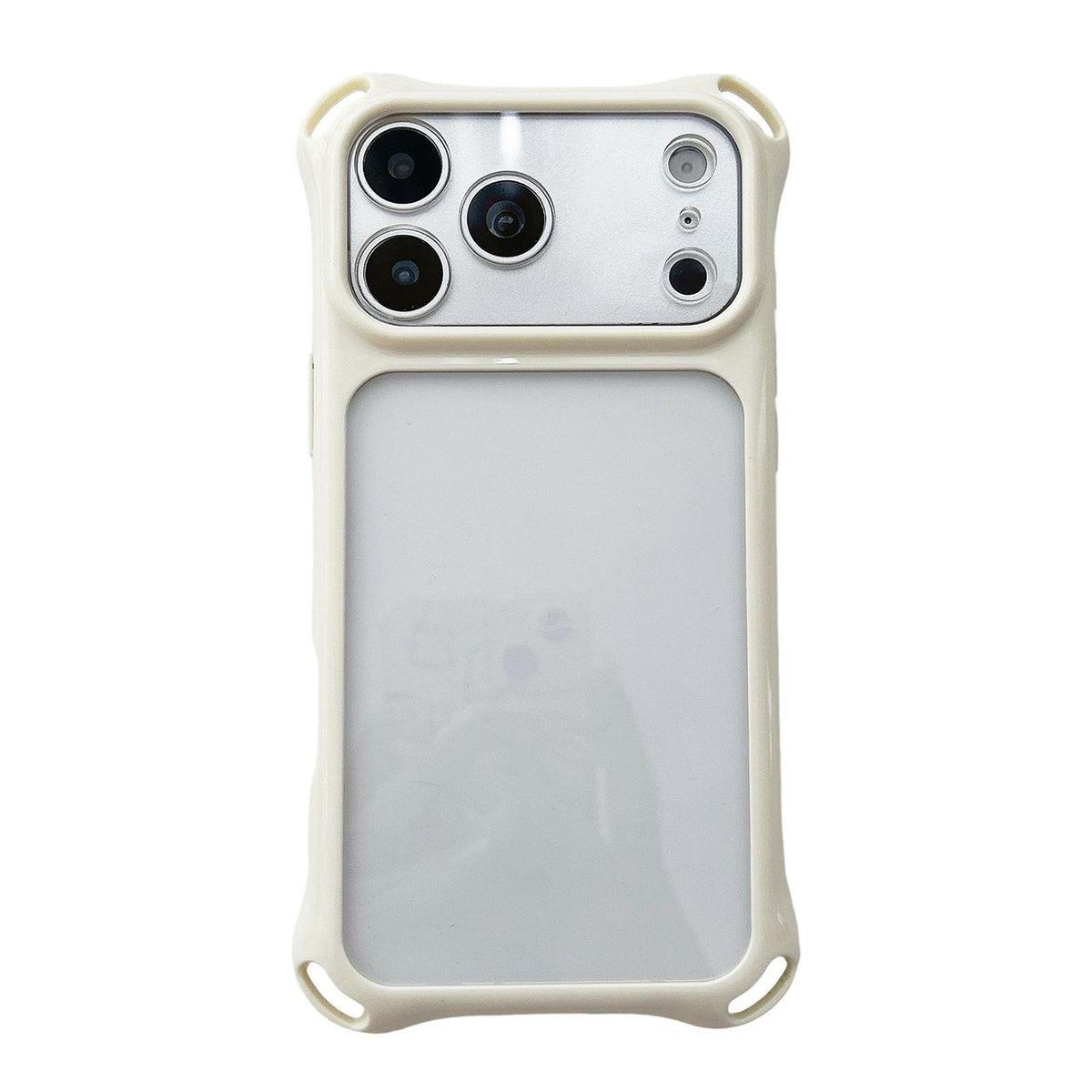 Compatible with iPhone 18 Pro Max Four-corners Lanyard Holes Acrylic Dual-Layer TPU Phone Case - White
