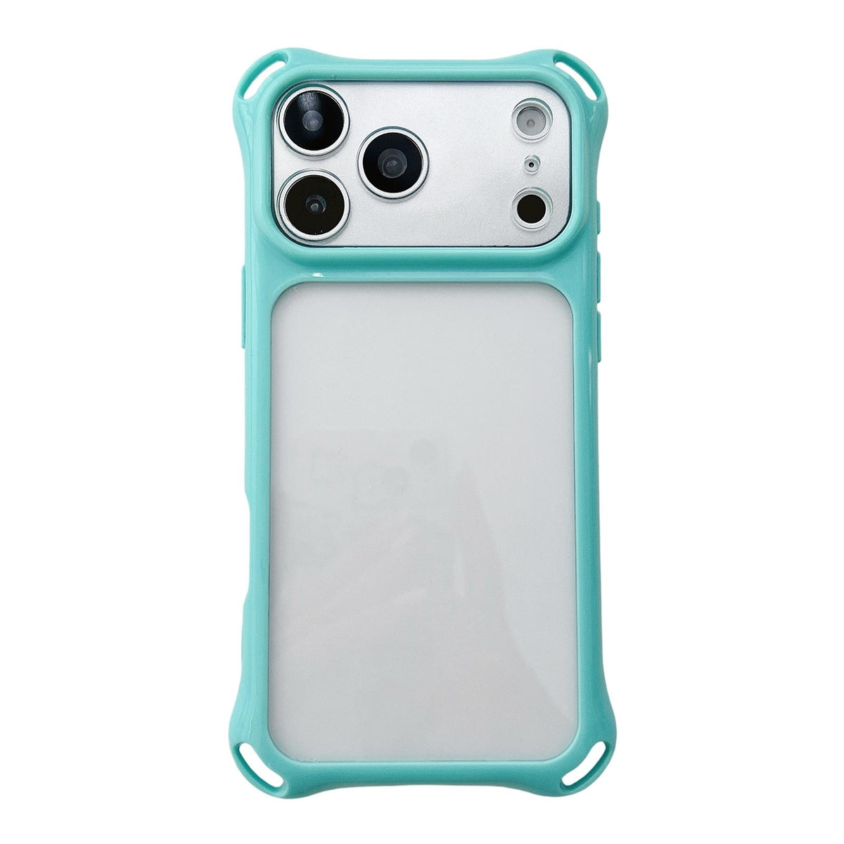 Compatible with iPhone 18 Pro Max Four-corners Lanyard Holes Acrylic Dual-Layer TPU Phone Case - Lake Blue