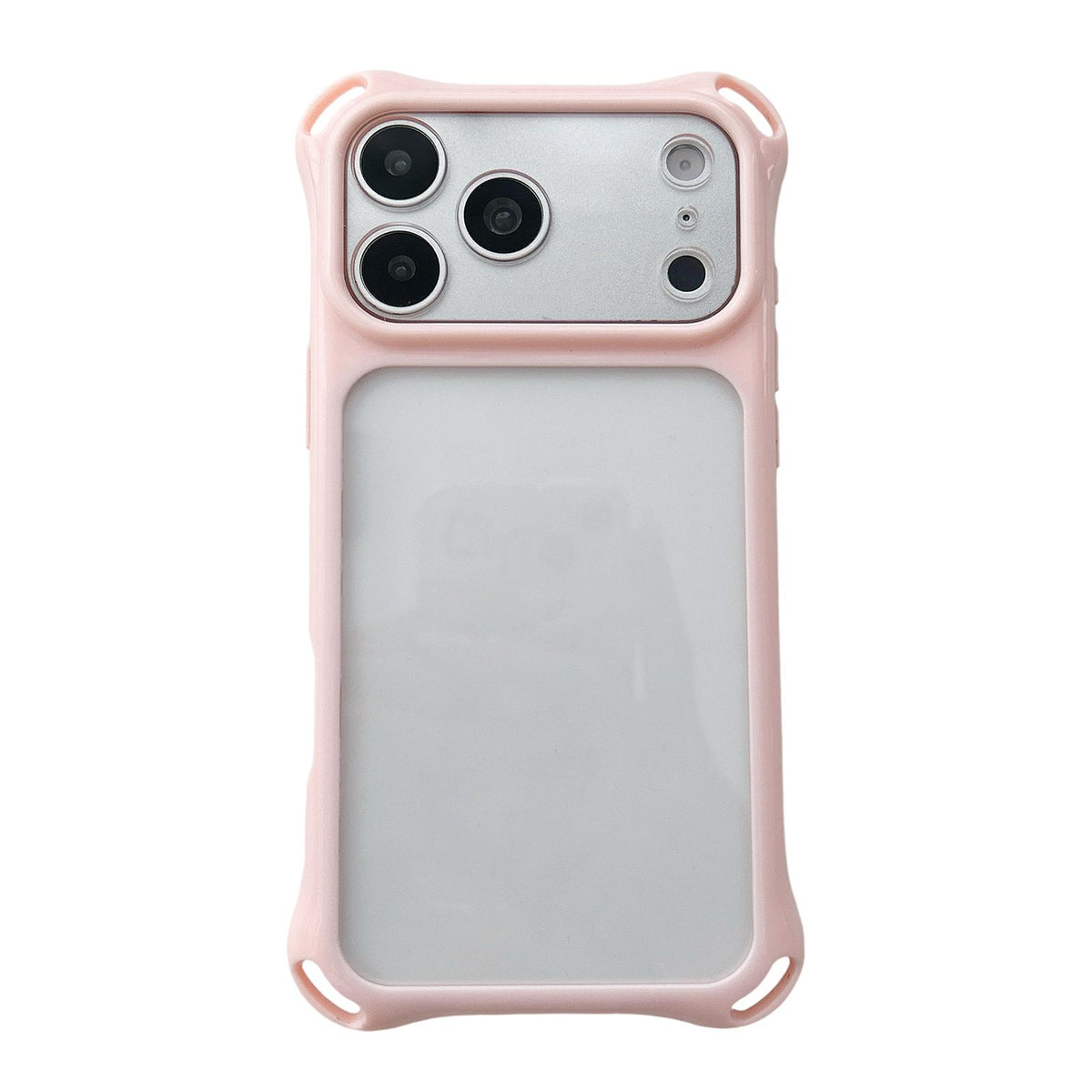 Compatible with iPhone 18 Pro Max Four-corners Lanyard Holes Acrylic Dual-Layer TPU Phone Case - Light Pink