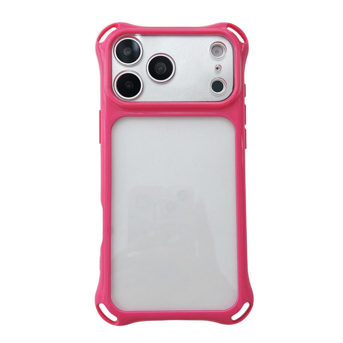 Compatible with iPhone 18 Pro Max Four-corners Lanyard Holes Acrylic Dual-Layer TPU Phone Case - Rose Red