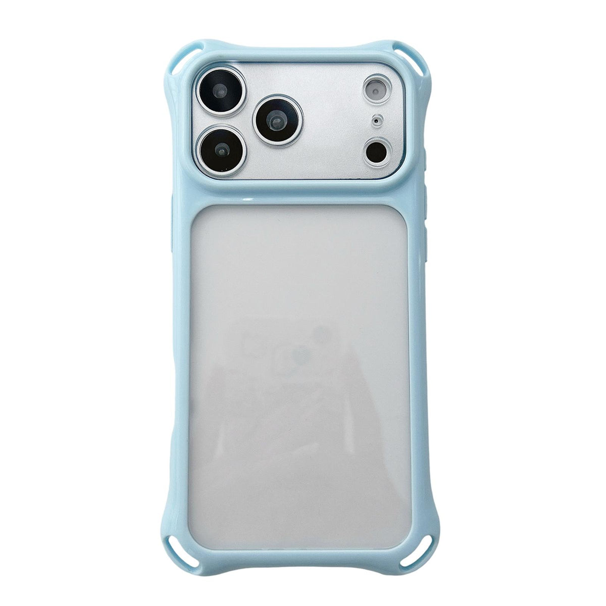 Compatible with iPhone 18 Pro Max Four-corners Lanyard Holes Acrylic Dual-Layer TPU Phone Case - Light Blue