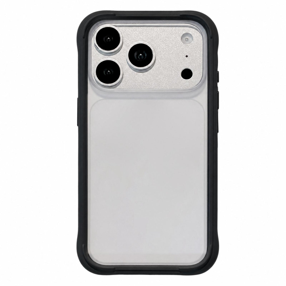 Compatible with iPhone 18 Pro Max Silicone Frame Bumper Frosted Back Panel Phone Case - Black