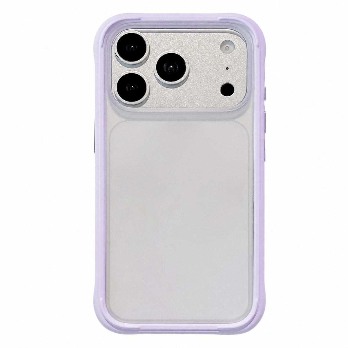 Compatible with iPhone 18 Pro Max Silicone Frame Bumper Frosted Back Panel Phone Case - Morandi Purple