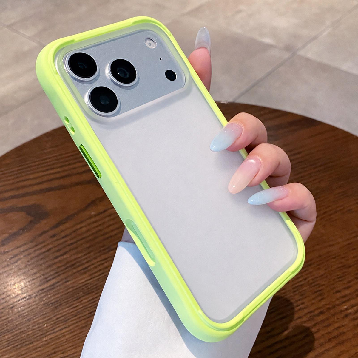 Compatible with iPhone 18 Pro Max Silicone Frame Bumper Frosted Back Panel Phone Case - Green