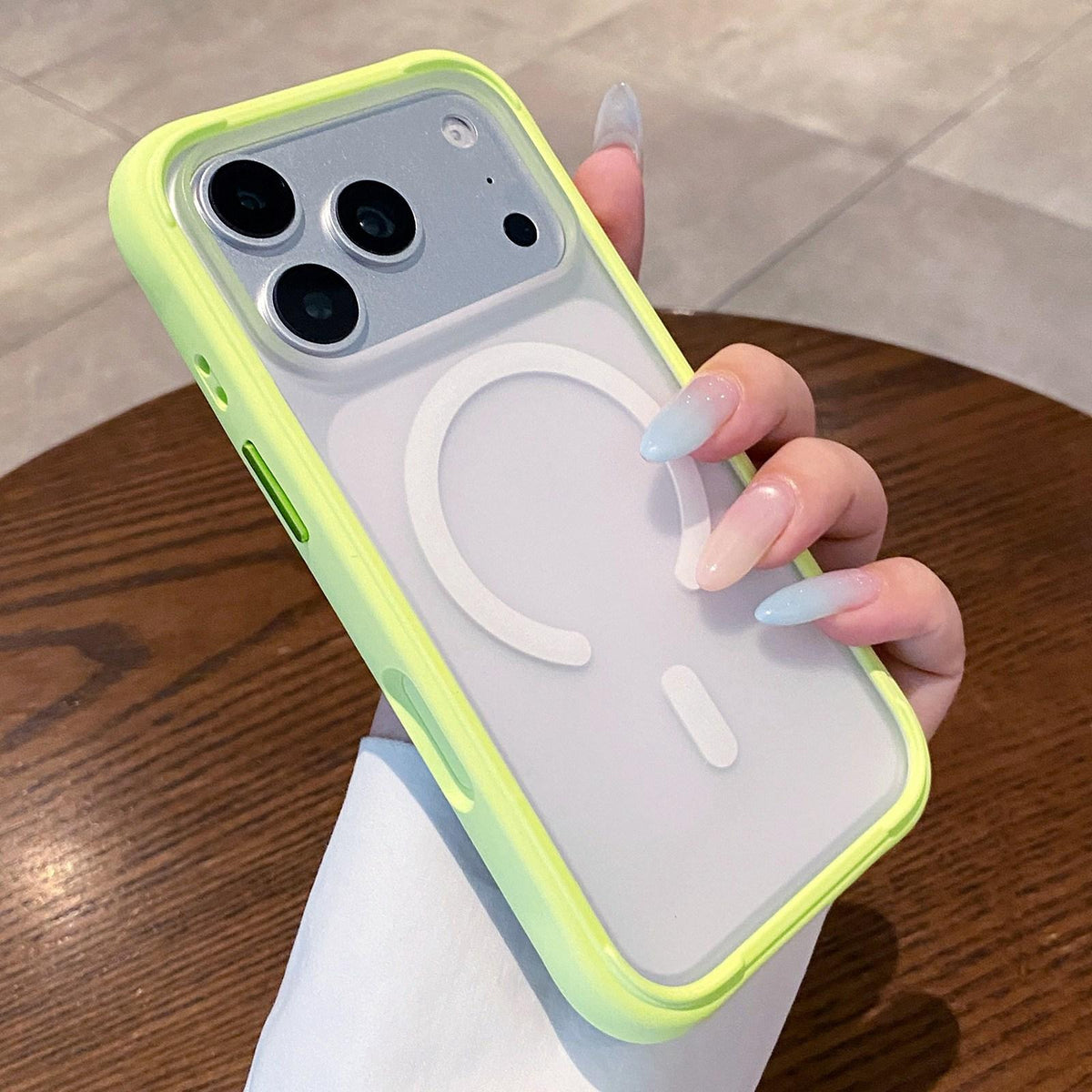 Compatible with iPhone 18 Pro Max Silicone Frame Bumper Magnetic Frosted Back Panel Phone Case - Green