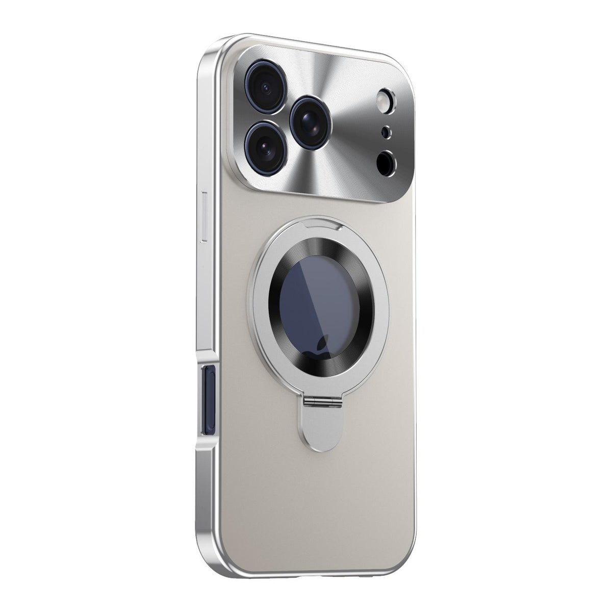 Compatible with iPhone 18 Pro Max Privacy Screen Film Full Cover MagSafe Holder Phone Case - Silver