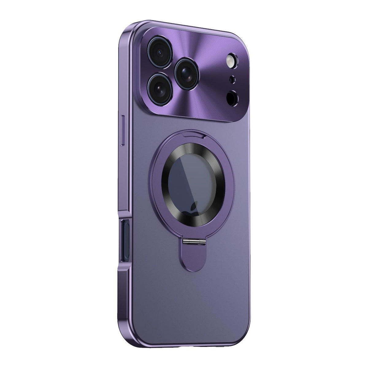 Compatible with iPhone 18 Pro Max Privacy Screen Film Full Cover MagSafe Holder Phone Case - Purple