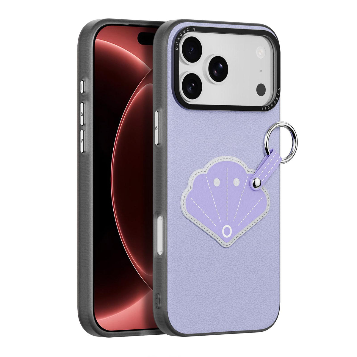 Compatible with iPhone 18 Pro Max & 17 Pro Max DUX DUCIS LUVY Series Ring Phone Case with Lanyard - Lilac Purple Shell