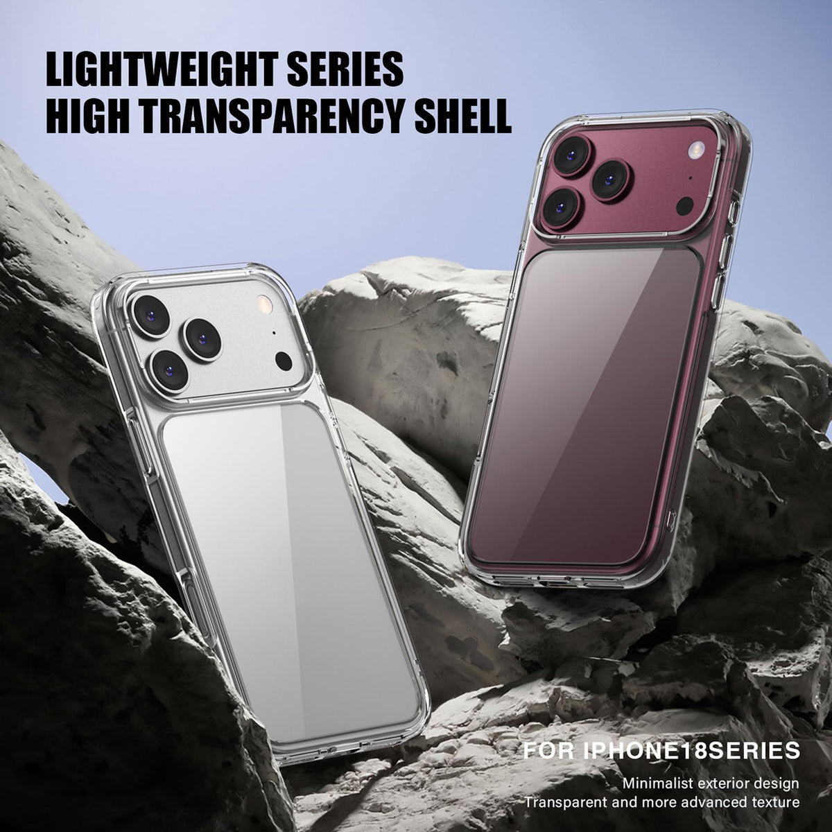 Compatible with iPhone 18 Pro Max iPAKY Aurora Series Shockproof PC + TPU Protective Phone Case - Transparent