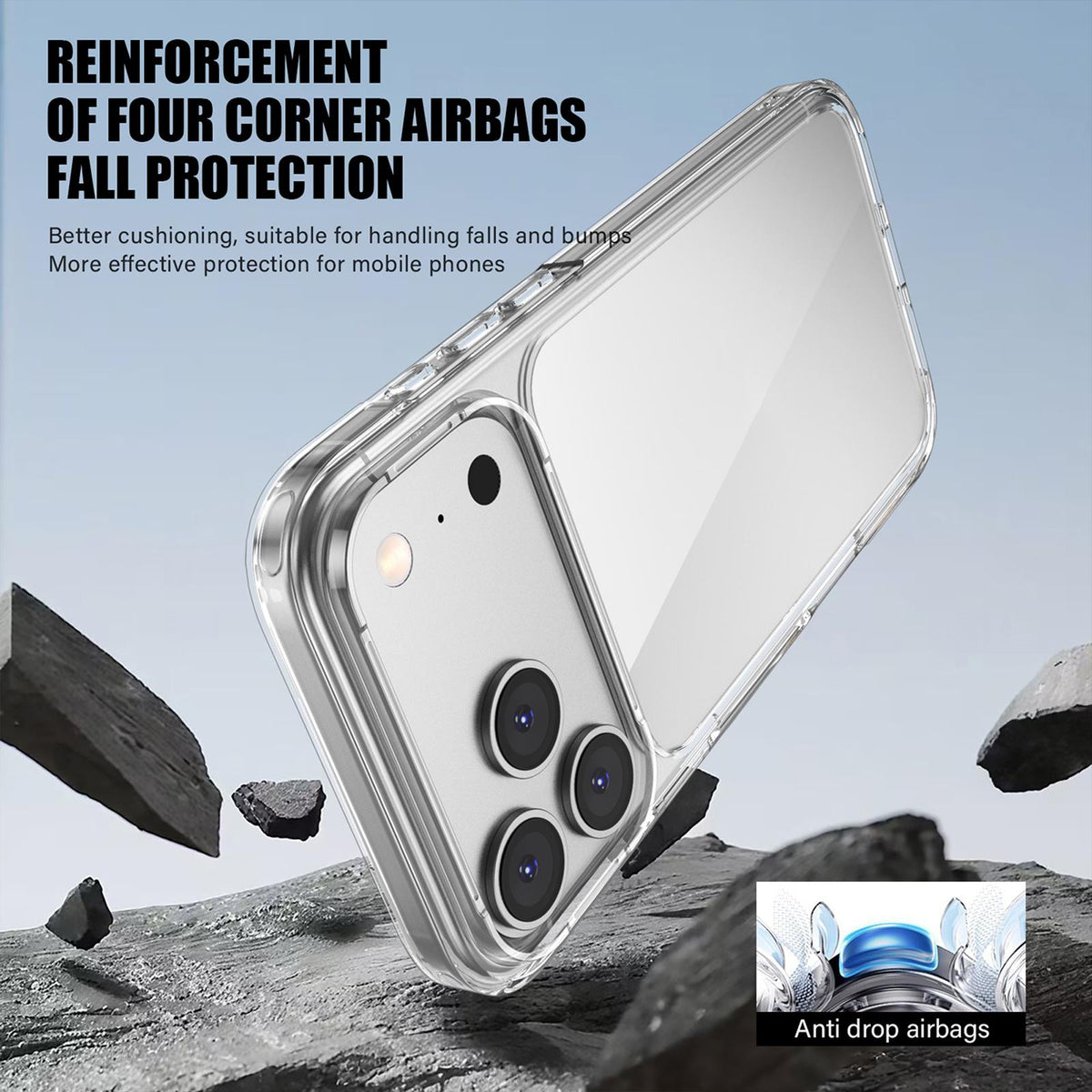 Compatible with iPhone 18 Pro Max iPAKY Aurora Series Shockproof PC + TPU Protective Phone Case - Transparent