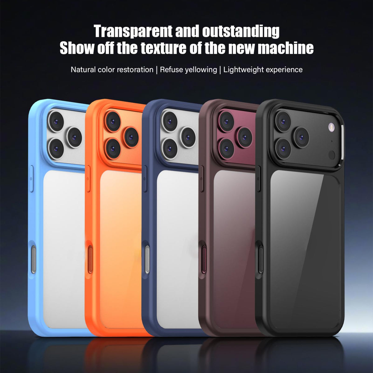 Compatible with iPhone 18 Pro Max iPAKY Bright Color Series Shockproof PC+TPU Phone Case - Orange