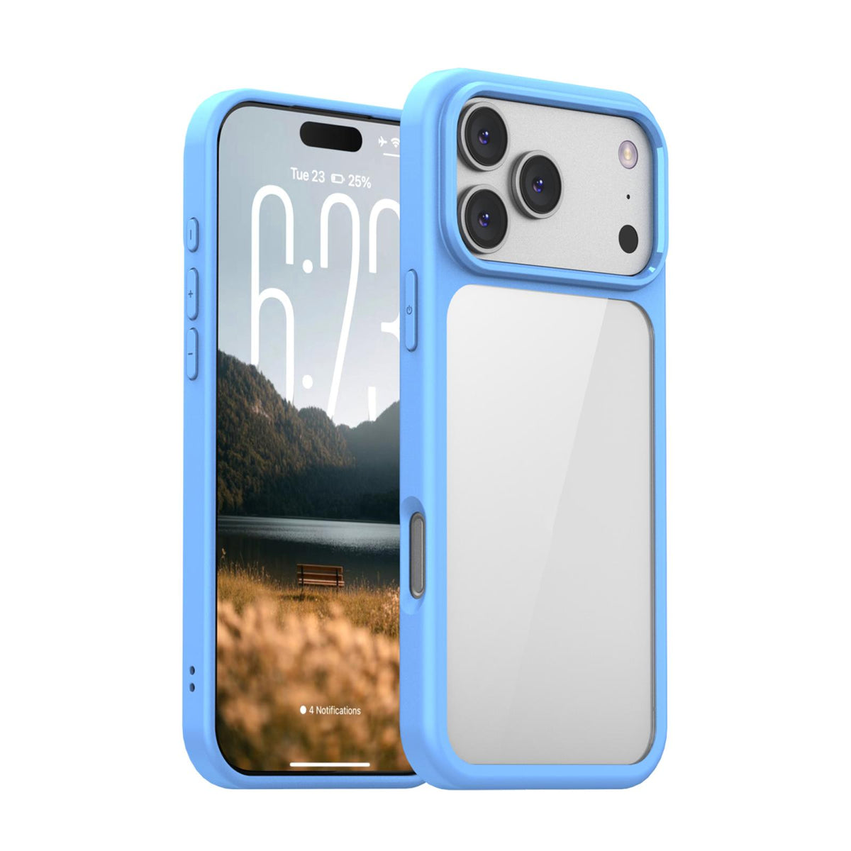 Compatible with iPhone 18 Pro Max iPAKY Bright Color Series Shockproof PC+TPU Phone Case - Light Blue