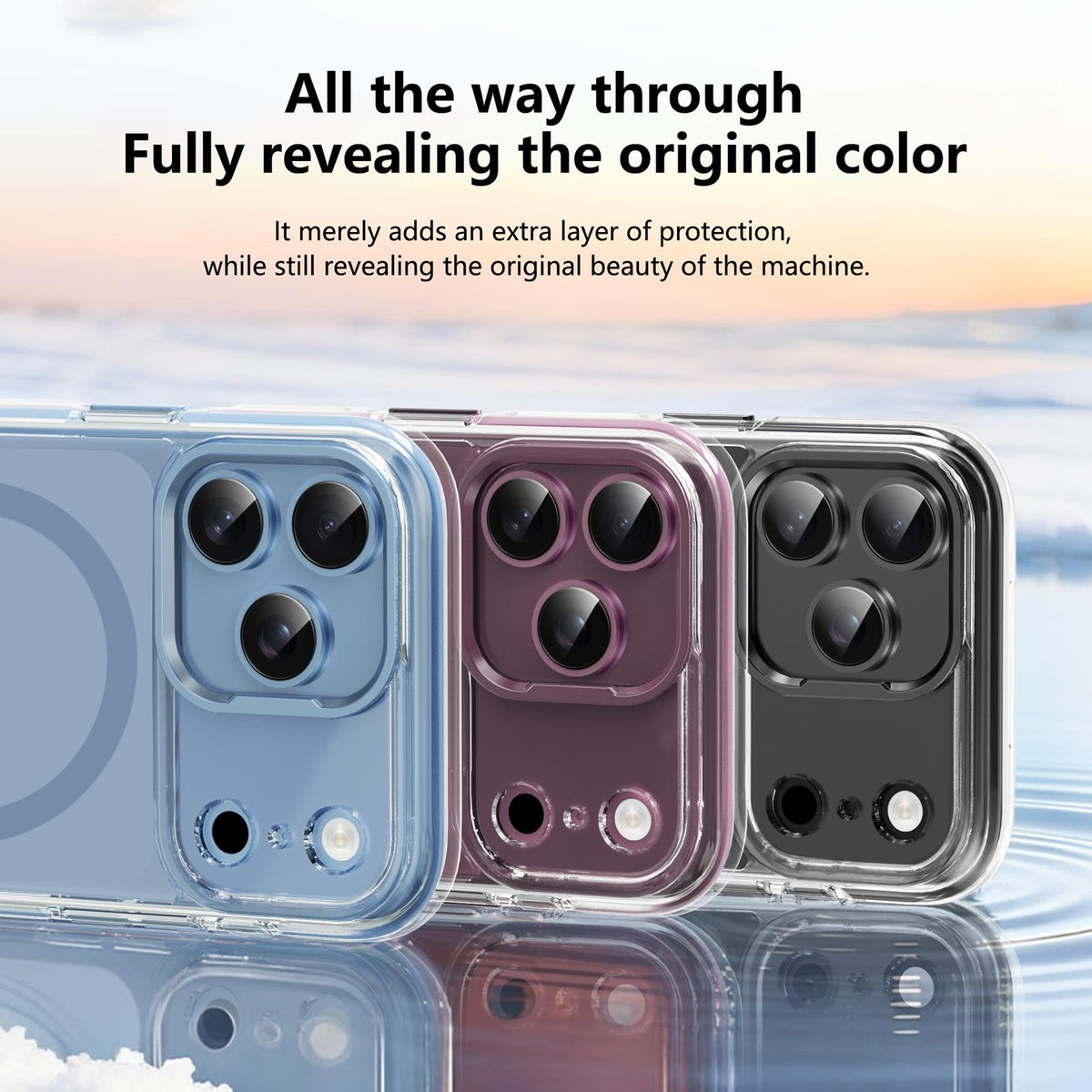 Compatible with iPhone 18 Pro Max iPAKY Mingxing Series MagSafe Magnetic Shockproof PC+TPU Phone Case - Transparent + Black