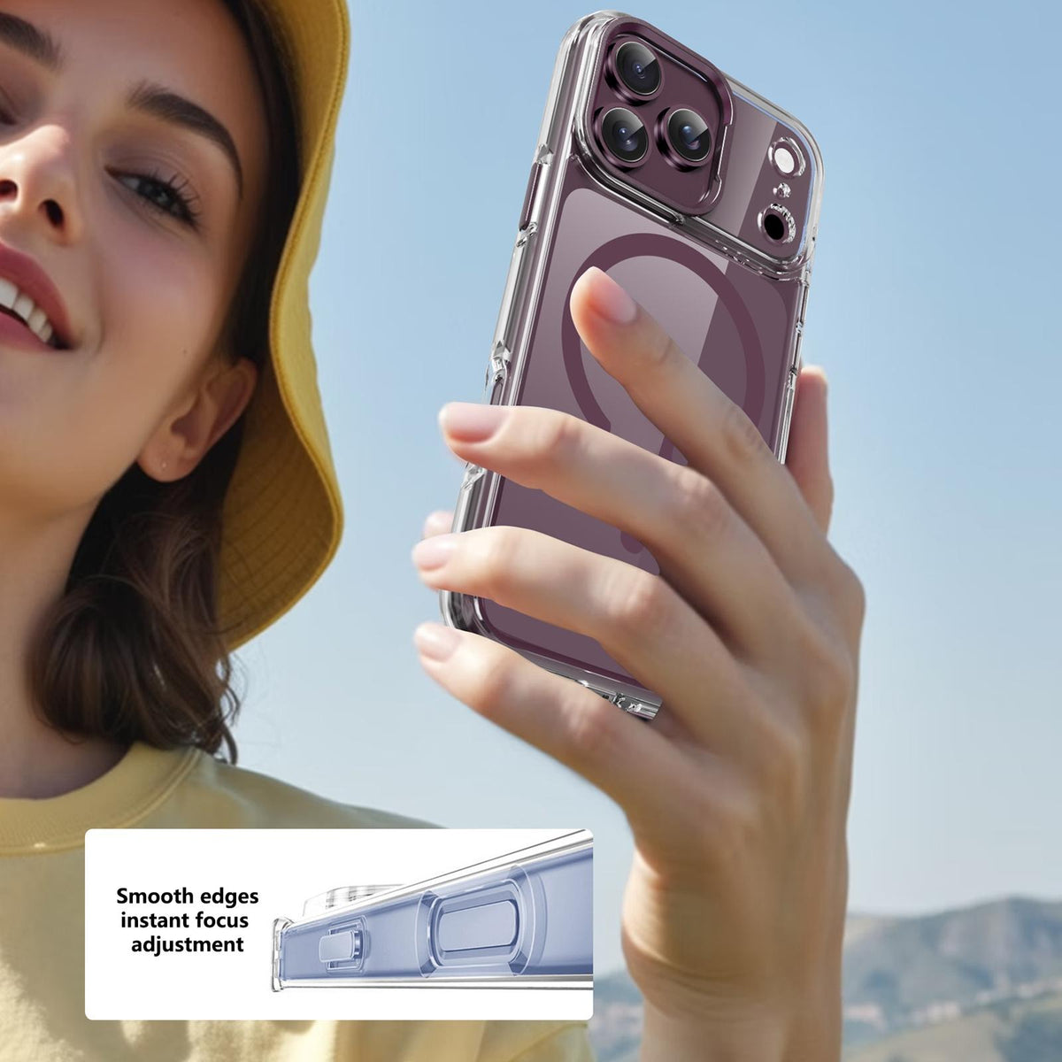 Compatible with iPhone 18 Pro Max iPAKY Mingxing Series MagSafe Magnetic Shockproof PC+TPU Phone Case - Transparent + Black