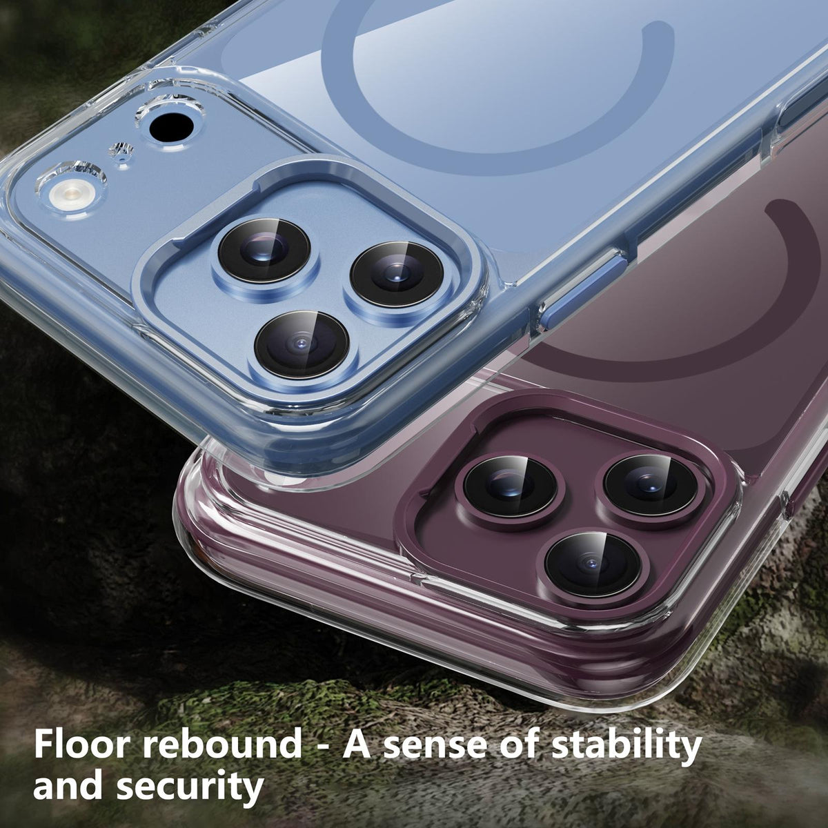 Compatible with iPhone 18 Pro Max iPAKY Mingxing Series MagSafe Magnetic Shockproof PC+TPU Phone Case - Transparent + Blue