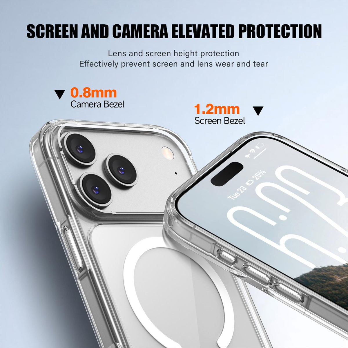 Compatible with iPhone 18 Pro Max & 17 Pro Max iPAKY Aurora Series Magnetic PC Dual-Layer TPU Phone Case - Transparent