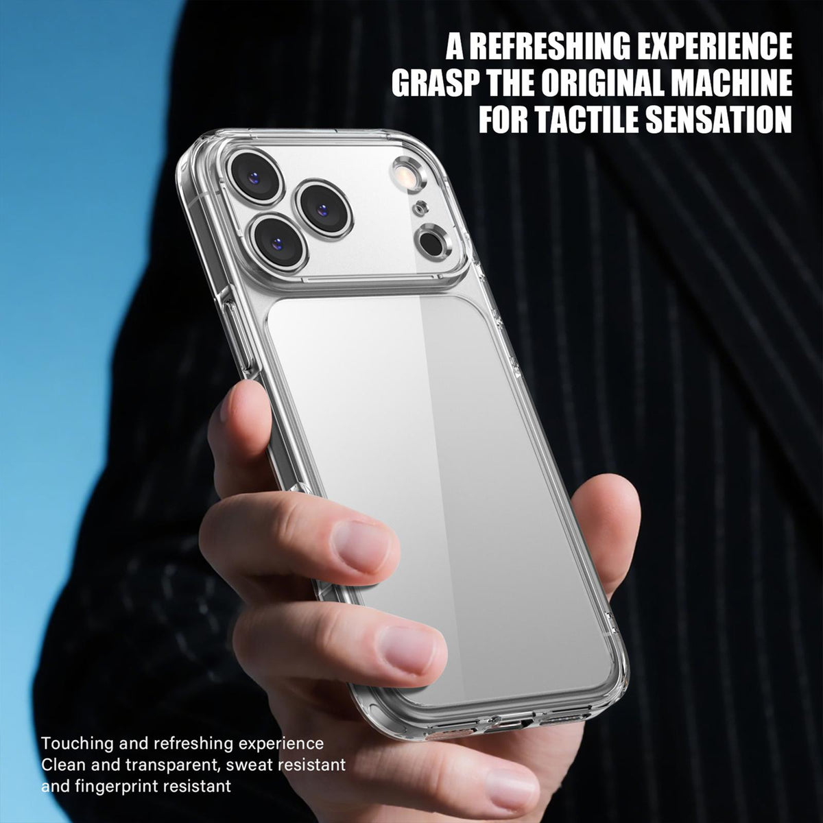 Compatible with iPhone 18 Pro Max iPAKY Aurora Series Precision-Cut Shockproof PC Dual-Layer TPU Phone Case - Transparent