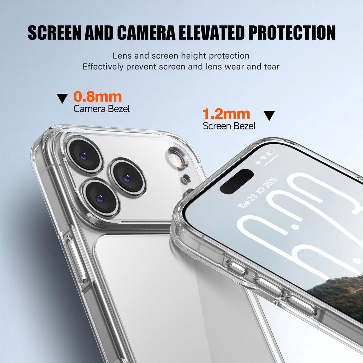 Compatible with iPhone 18 Pro Max iPAKY Aurora Series Precision-Cut Shockproof PC Dual-Layer TPU Phone Case - Transparent