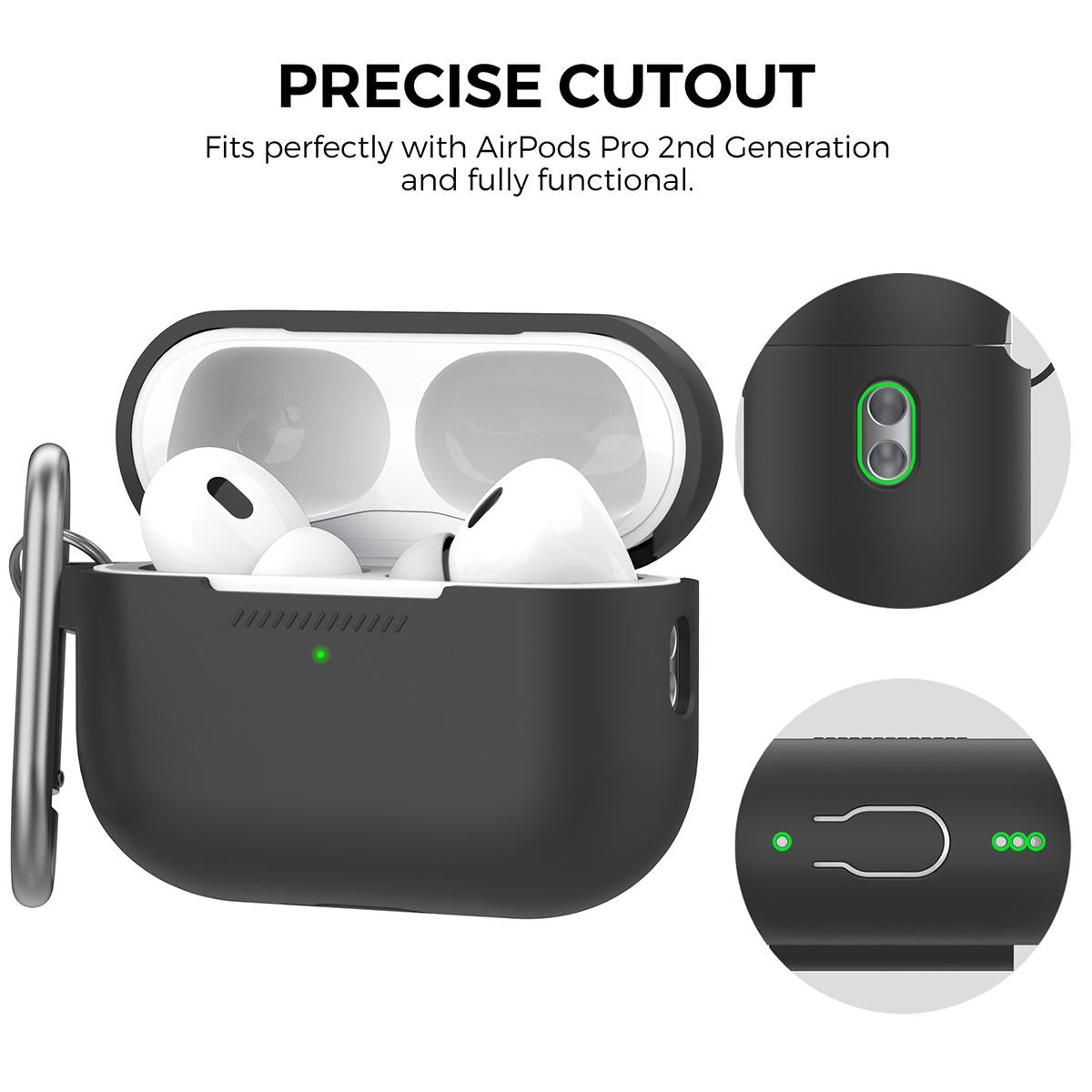 Compatible with AirPods 5 AhaStyle PT193 Integrated Anti-Lost Silicone Wireless Bluetooth Earphone Case - Midnight Blue